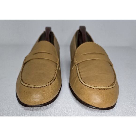 J CREW Women’s Biella Penny Loafers Flats Tan Leather Italy Comfort Sz 9 - Picture 3 of 10